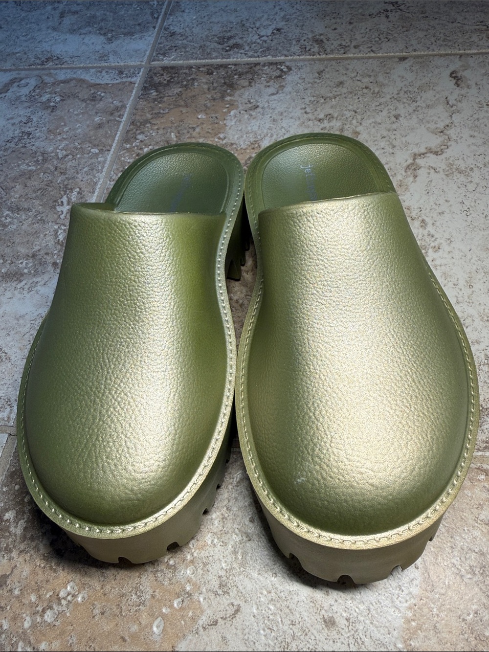 Olive green  Platform Clogs Jeffery Campbell Chunky Slip-On Clogs Size 6/37